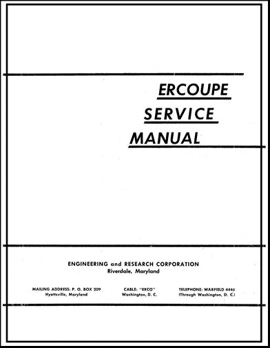 Ercoupe 415C,D 1947 Maintenance Manual (ER415C,D-M-C) — Essco Aircraft