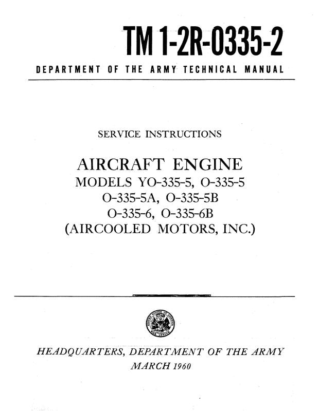 Franklin YO,O-335-5,5A,5B,6,6B 1960 Maintenance Manual (1-2R-0335-2 ...