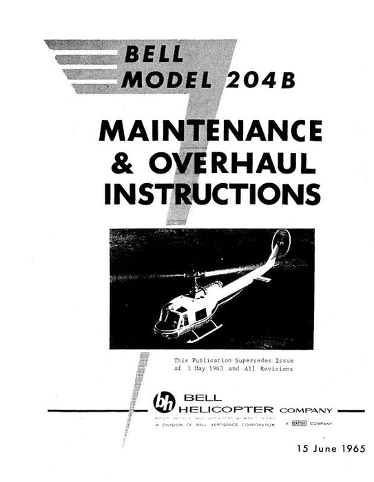 Bell Helicopter 204B 1965 Maintenance & Overhaul Instructions