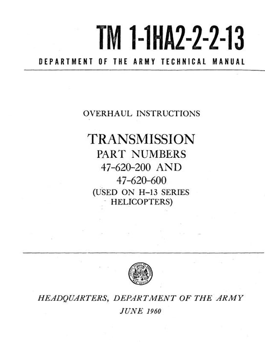 Bell Helicopter H-13 Series 1960 Overhaul Instructions