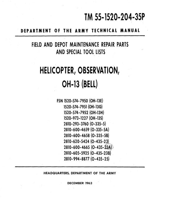 Bell Helicopter  Observation OH-13 Technical Manual