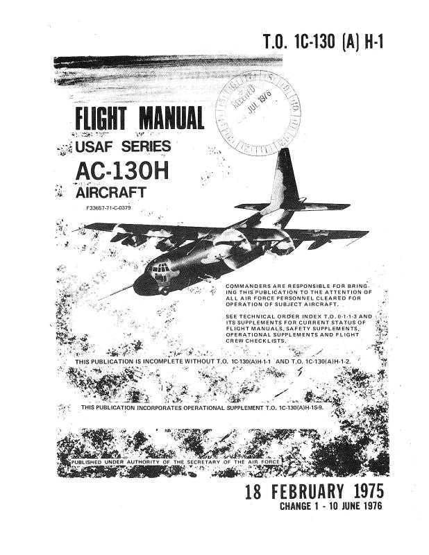 Lockheed AC-130H Flight Manual Flight Manual (1C-130AH-1) — Essco Aircraft