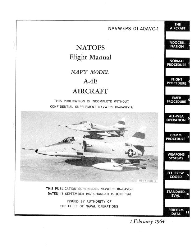 McDonnell Douglas A-4E 1964 Flight Manual (01-40AVC-1) — Essco Aircraft